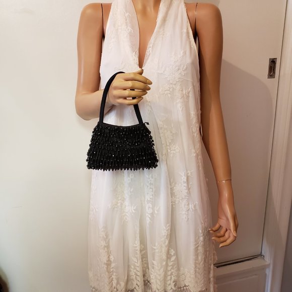 NWOT small Beaded Black Bag. - Picture 2 of 11